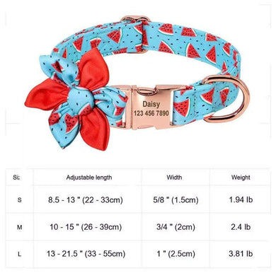 Melons - Personalized Flower Collar and Leash - GiftyDogStore