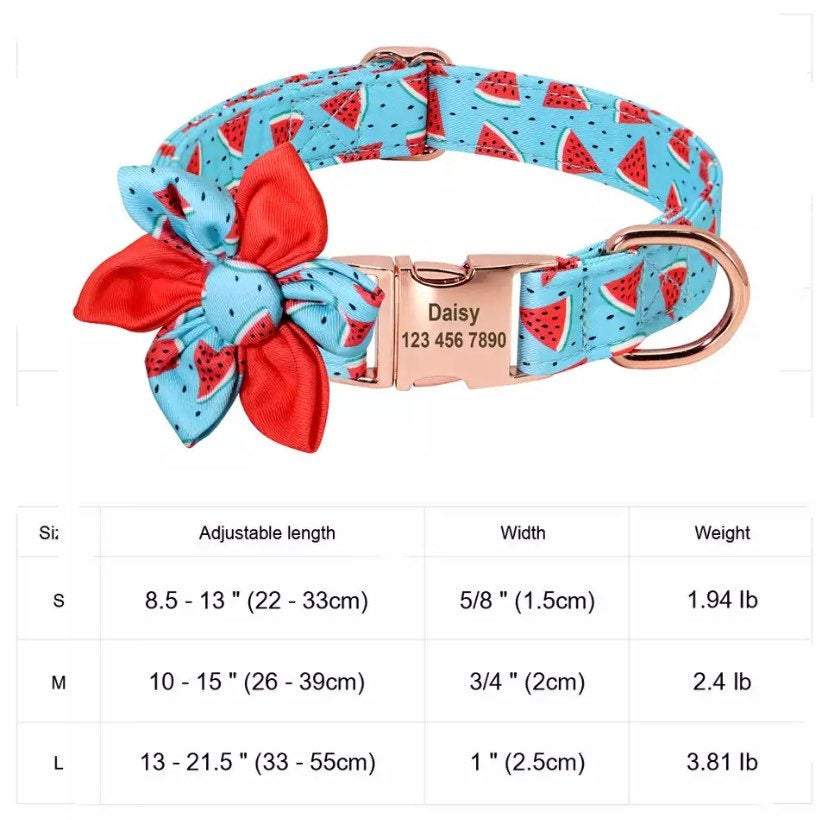 Melons - Personalized Flower Collar and Leash - GiftyDogStore