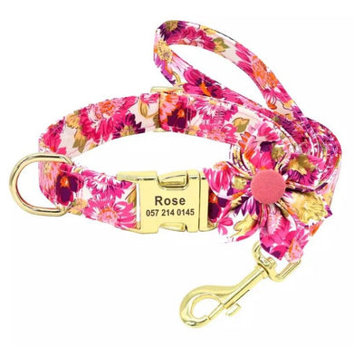 Floral Showers Flower Collar and Leash - GiftyDogStore