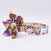 Load image into Gallery viewer, Lavender Floral Very Peri Designer Mega Bundle : Leash, Harness, And Flower/GirlyBow Collar. - GiftyDogStore
