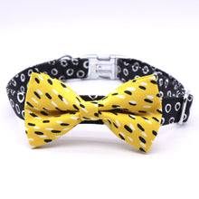 Load image into Gallery viewer, Black and Yellow Diaries Premium Bundle: Leash, Bowtie Collar, Harness, Poopbag, and Bandana. - GiftyDogStore
