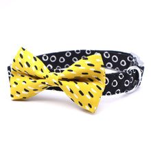 Load image into Gallery viewer, Black and Yellow Diaries Premium Bundle: Leash, Bowtie Collar, Harness, Poopbag, and Bandana. - GiftyDogStore
