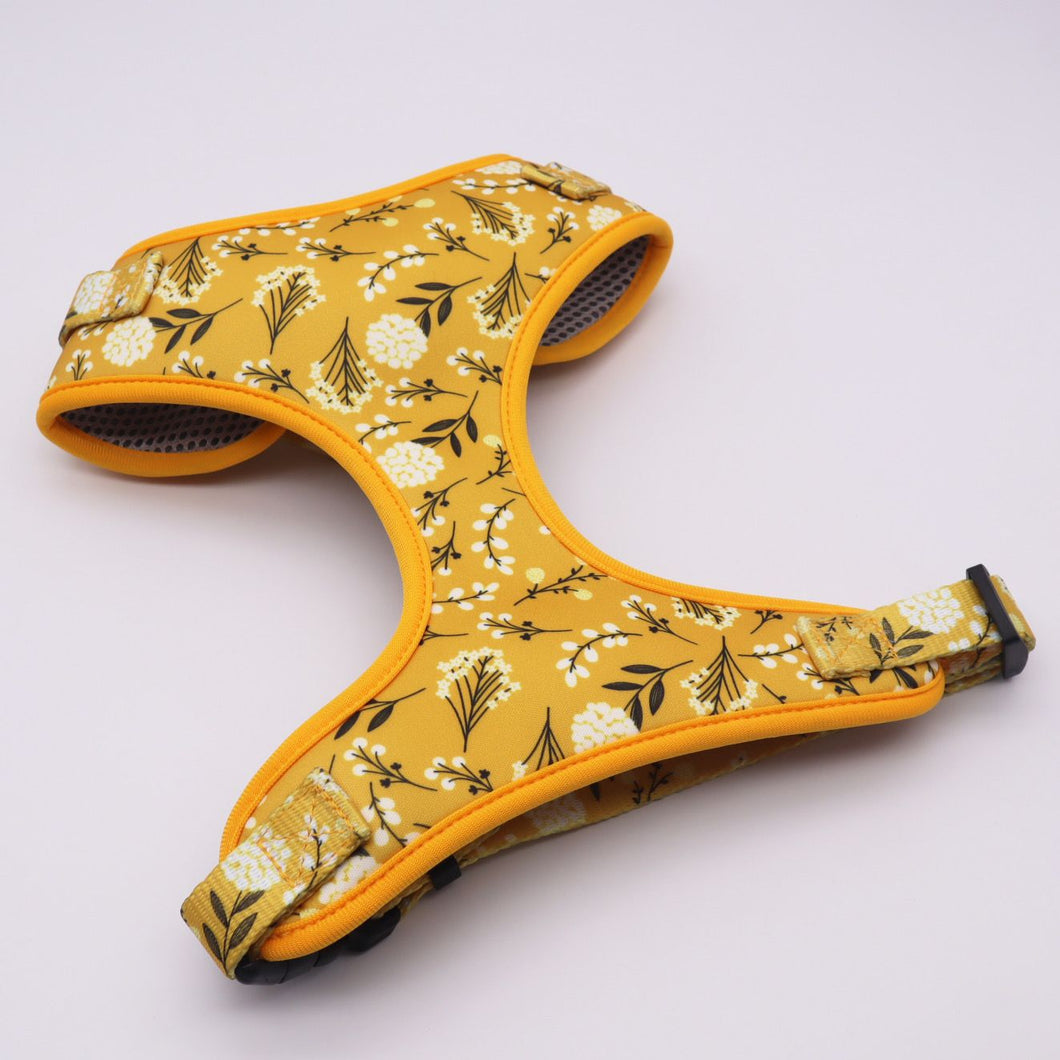 Mustard Yellow Floral Harness - GiftyDogStore