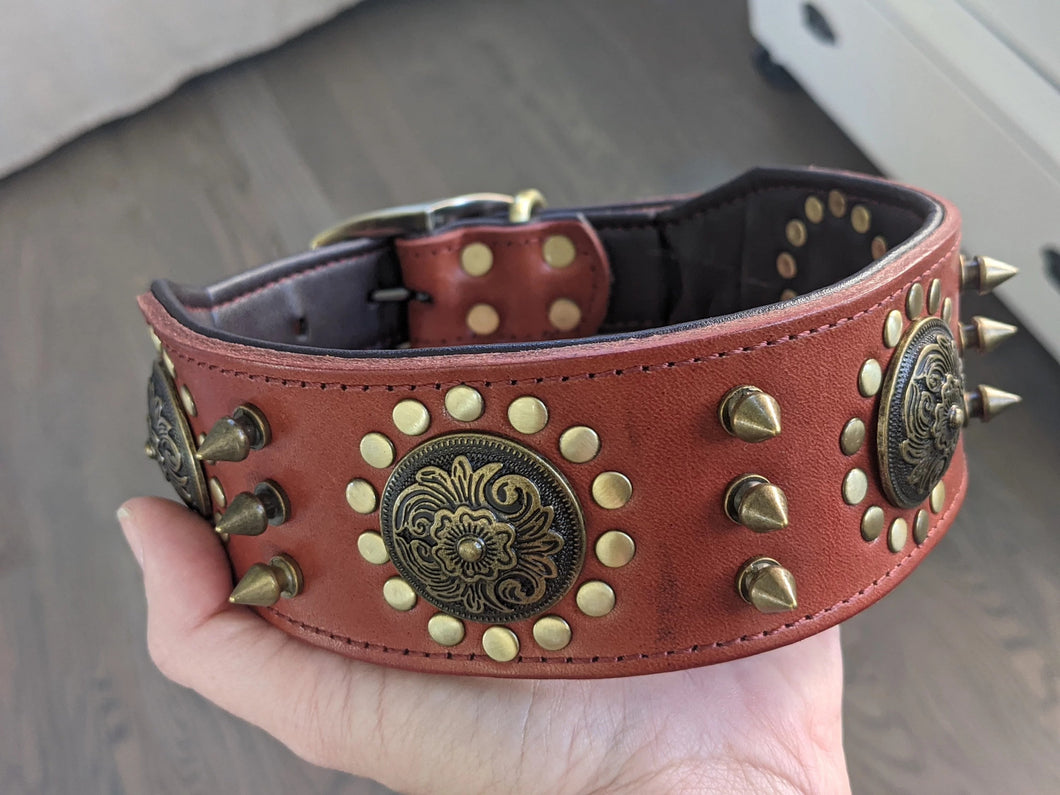 Spiked Leather dog collar - GiftyDogStore