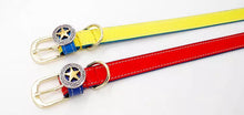 Load image into Gallery viewer, Colorful Red and Yellow Leather Pet Collar - GiftyDogStore
