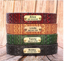 Load image into Gallery viewer, Edged sereis Leather Collars: Personalized - GiftyDogStore
