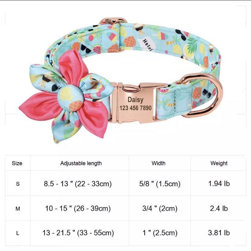 Pineapple Muse - Personalized Flower Collar and Leash - GiftyDogStore