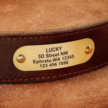 Load image into Gallery viewer, Classy Leather Collar: Personalized - GiftyDogStore

