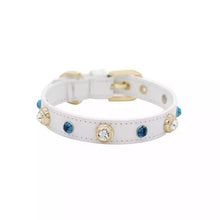 Load image into Gallery viewer, White Gemstone pet collar - GiftyDogStore
