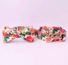 Load image into Gallery viewer, Elegant Autumn Floral Collars Premium Bundle: Leash, Harness, Flower /Bowtie/Girly Bow Collar, And Bandana - GiftyDogStore
