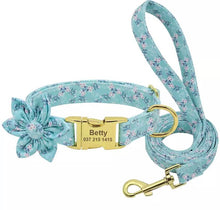 Load image into Gallery viewer, Blue Skies Mega Bundle : Leash, Harness, And Flower Collar - GiftyDogStore
