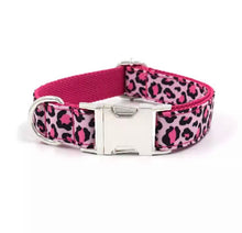 Load image into Gallery viewer, Pink Leopards: Personalized Bowtie And Leash - GiftyDogStore
