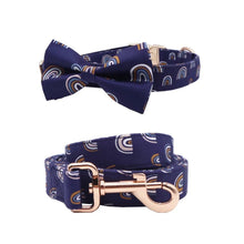 Load image into Gallery viewer, Rainbow Blues: Bow Collar And Leash Set - GiftyDogStore
