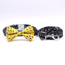 Load image into Gallery viewer, Black and Yellow Diaries Mega Bundle: Leash, Bowtie Collar And Harness - GiftyDogStore
